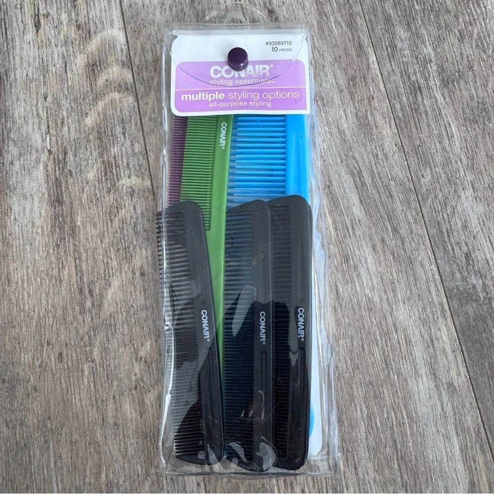 Conair Colorful Hair 8 Comb Set - Pocket, Rake, and Tail Assorted Combs